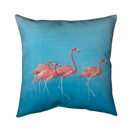 BEGIN HOME DECOR 26 x 26 in. Four Flamingos-Double Sided Print Indoor Pillow 5541-2626-AN207